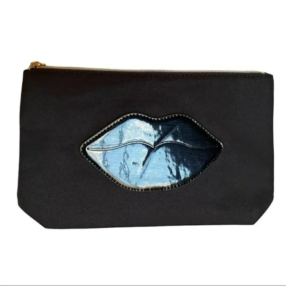 Lancôme black makeup bag with lips
